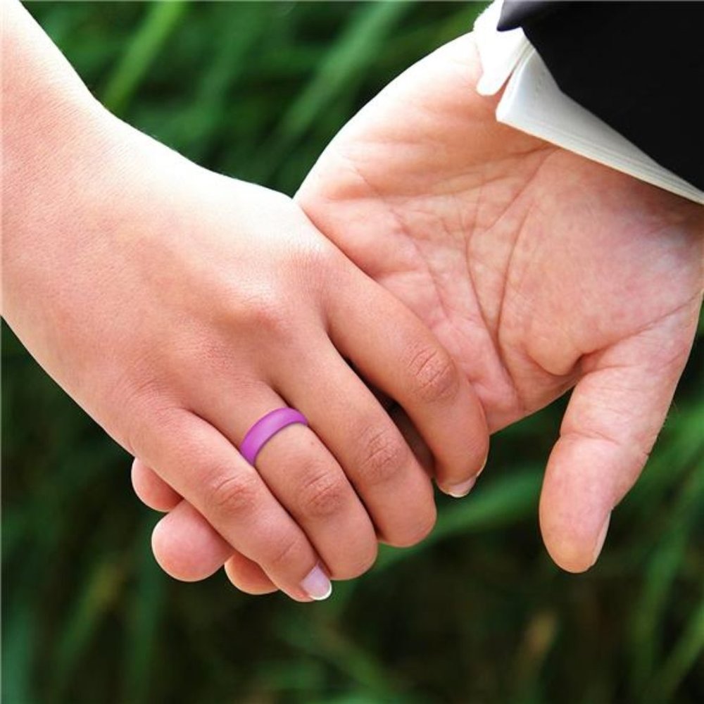 10-Pack Thin Stackable Silicone Wedding Rings for Women - Picture 1 of 7